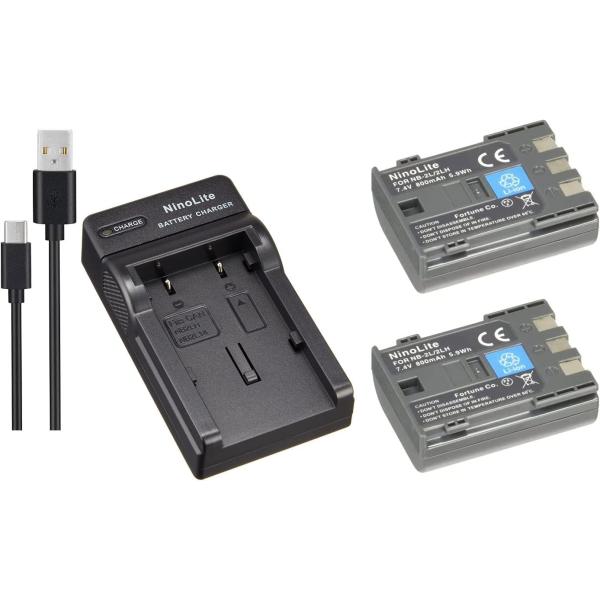 NinoLite 4点セット NB-2L / NB-2LH 互換 バッテリー2個 +USB型 充電器...
