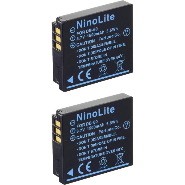 NinoLite 互換 バッテリー 2個 Ricoh DB-60 Fuji NP-70 パナソニック...