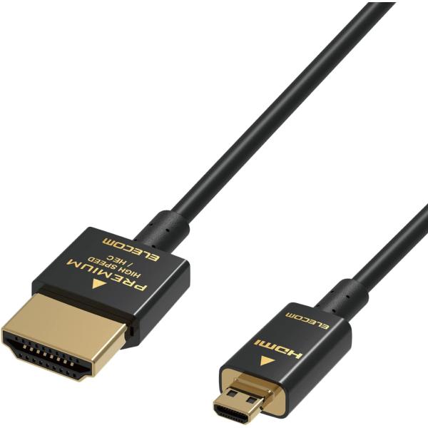 エレコム micro HDMI ケーブル 1.0m プレミアム スーパースリム 4K 2K (60P...