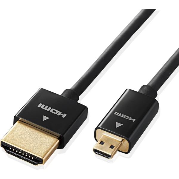 エレコム micro HDMI ケーブル 1m 4K × 2K対応 スーパースリム ブラック DH-...