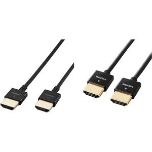 【2本セット】 エレコム HDMI ケーブル 4K×2K対応 スーパースリム ブラック 【2m+1m...