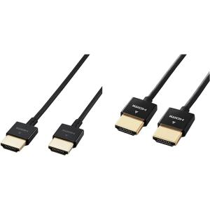 【2本セット】 エレコム HDMI ケーブル 4K×2K対応 スーパースリム ブラック 【2m+2m...