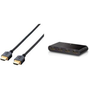 【HDMI切替器セット】 エレコム HDMI ケーブル 1m 4K × 2K対応 ブラック DH-H...