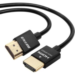バッファロー HDMI スリム ケーブル 1m ARC 対応 4K × 2K 【 HIGH SPEED with Ethernet 認証品 】 BSHD3S10BK/N 1.0ｍ