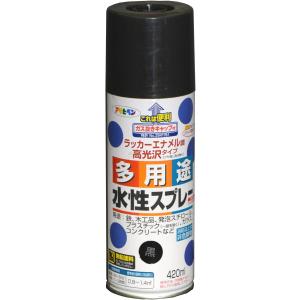 アサヒペン 水性多用途スプレー 420ML 黒