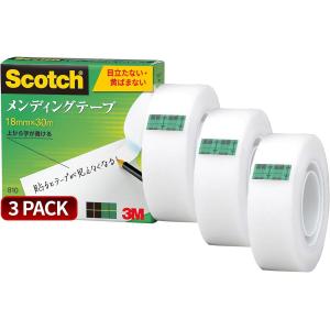 3M スコッチ テープ メンディングテープ 小巻 18mm×30m 3巻パック 810-1-18-SIOC e.18mm 3巻の商品画像