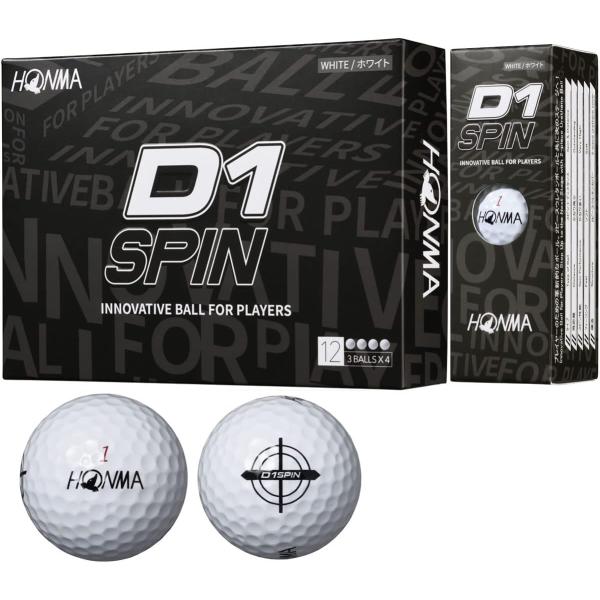 本間ゴルフ HONMA ボール D1 SPIN 1ダース(12個入り) ホワイト