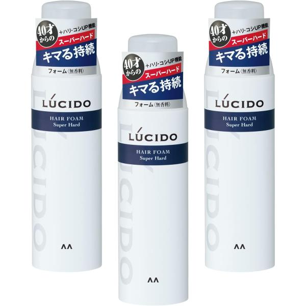 LUCIDO (ルシード) ヘアフォーム スーパーハード メンズ 整髪料 無香料 185g×3本