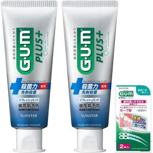 GUM(ガム)プラス【医薬部外品】 デンタルペースト 薬用ハミガキ [リフレッシュミント] (CPC配合 殺菌 歯周病予防 ハグキケア 口臭予防