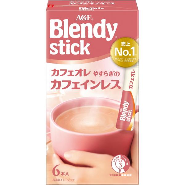 AGF ブレンディスティック カフェオレ やすらぎのカフェインレス 6本 ×6箱 【 スティックコー...