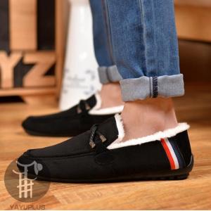 モカシン メンズ 裏ボア付き ドライビングシューズ スリッポン