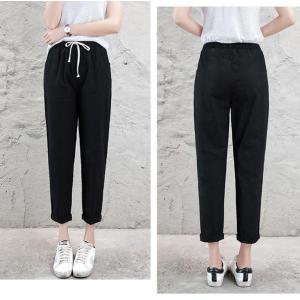 ジョガーパンツ テーパードパンツ 麻綿風パンツ...の詳細画像3