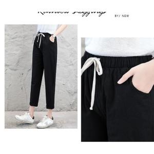 ジョガーパンツ テーパードパンツ 麻綿風パンツ...の詳細画像4