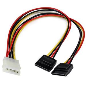 StarTech.com 電源分岐ケーブル 30cm ペリフェラル - 2x SATA 電源スプリッターケーブル PYO2LP4SATA