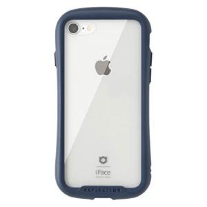 iFace Reflection iPhone SE 2020 第2世代/8/7 ケース クリア 強化ガラス [ネイビー]