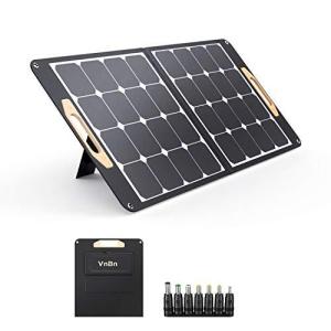 VnBn ソーラーパネル 100W ETFE ソーラーチャージャー 折りたたみ DCポータブル電源充電器 DC/USB-C/USB-A 出力端子 仕