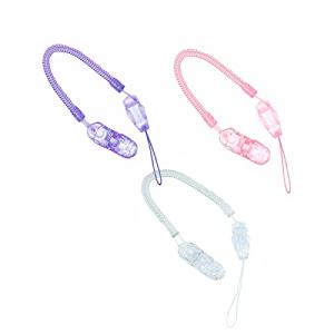 AcaciA おしゃぶりホルダー 3点セット 5色から選べる 伸縮式 マルチクリップ 落下防止 超軽量 おもちゃ ストラップ ワンタッチで取り外し 女