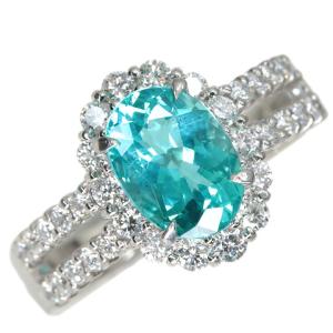 アパタイト 1.72カラット ダイヤモンド 0.66カラット PT900 プラチナ900 リング・指輪 美しいブルーの光彩 ダイヤ取り巻き 1点もの/送料無料｜ycollection