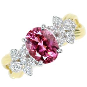 ピンクトルマリン 1.80カラット ダイヤモンド 0.22カラット K18WG/K18 リング・指輪 深みのある上質なピンク セットネックレスあり 1点もの｜ycollection