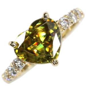 Pt900 スフェーン ダイヤモンド リング 1.35ct D0.24ct 出品2週目  