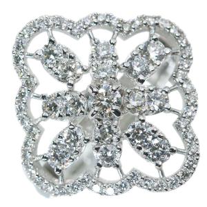 レディース リング ダイヤモンド リボン 指輪 K18 WG ホワイトゴールド