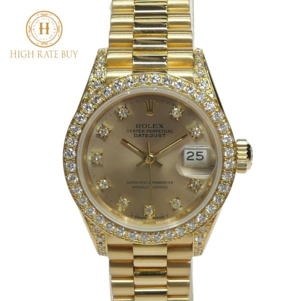 【新品同様】ROLEX ロレックス デイトジャスト 69158G L番 10P ダイヤベゼル K18...