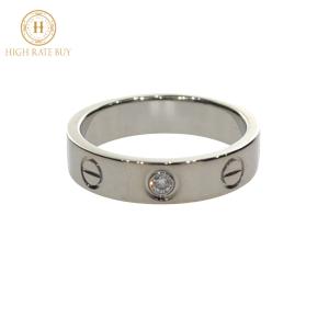 【未使用品】Cartier カルティエ ミニラブリング 1Pダイヤモンド K18WG 750 ホワイトゴールド 指輪 ジュエリー #46 6号 レディース