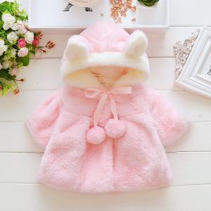 キッズ ボアコート ウサギ耳 新生児 服 冬 アウター 女の子 フード付きコート マント ボア ジャケット コート ベビー 耳付き 子ども服 ジャケット 防寒 長袖