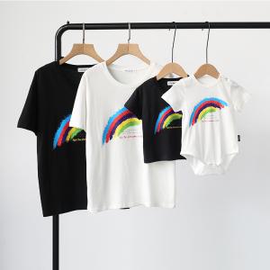 親子ペアルック ベビー 親子お揃い 熊柄 Tシャツ