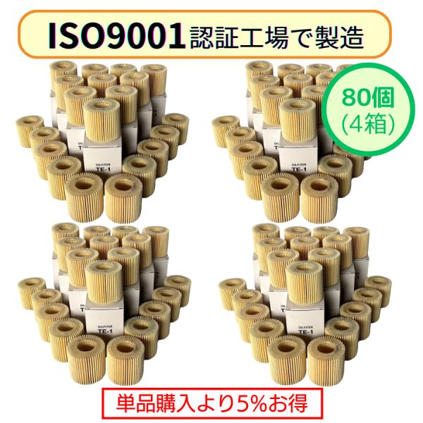 80個 TE-1 オイルフィルター (トヨタ レクサス スバル ダイハツ) エレメント カローラ プ...
