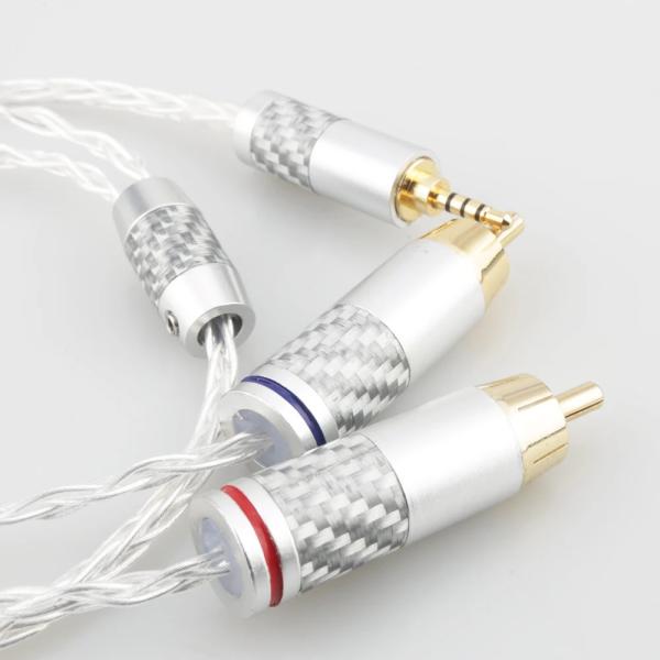 オーディオケーブル 2.5mm4極バランス - RCAオス 純銀メッキ銅8芯 TEFON被覆 モデル...
