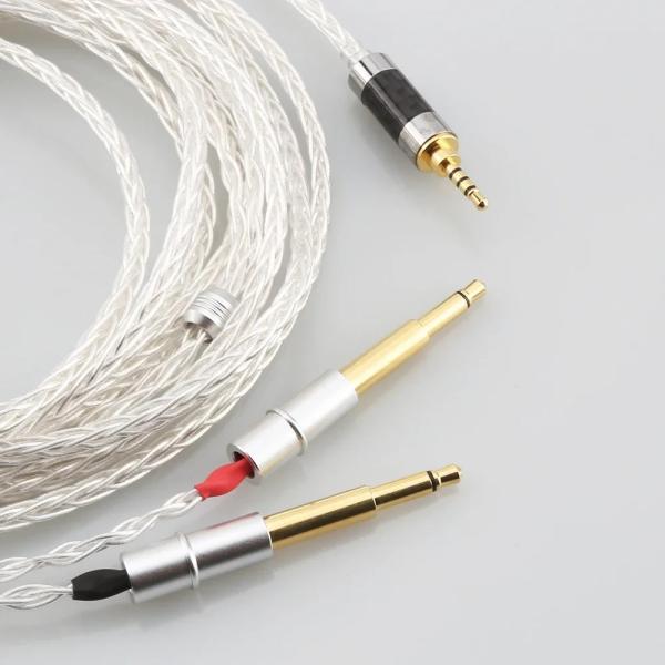 オーディオケーブル 2.5mm4極バランスオス OCC純銅 銀メッキ銅 8芯 819AG 2メートル