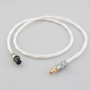 送料無料 DCケーブル 純銀線 GX16 4ピン→DC5.5×2.1mm リニア電源/フォノアンプ用 電源ケーブル 2m