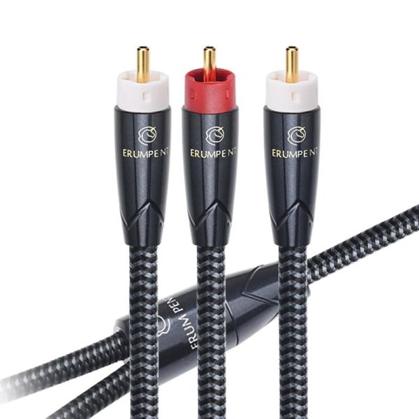 RCAオス - RCAオス Y分岐ケーブル 6.5mm外径 アルミフォイル銅シールド SC2 RCA...