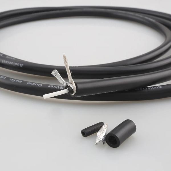 送料無料 デジタル同軸ケーブル 純銀線 99.998% 75Ω PTFE絶縁 バルク 自作用 DG1...