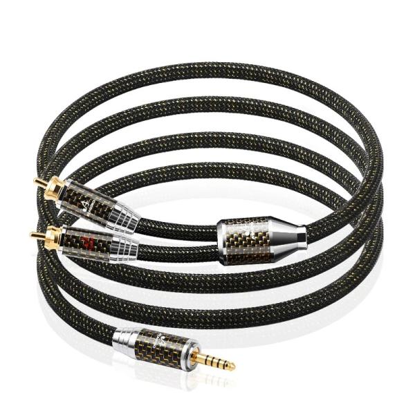 HiFiバランス4.4mm5極から2RCA変換ケーブル 単結晶銅(OCC) 4.4mm - 2RCA...