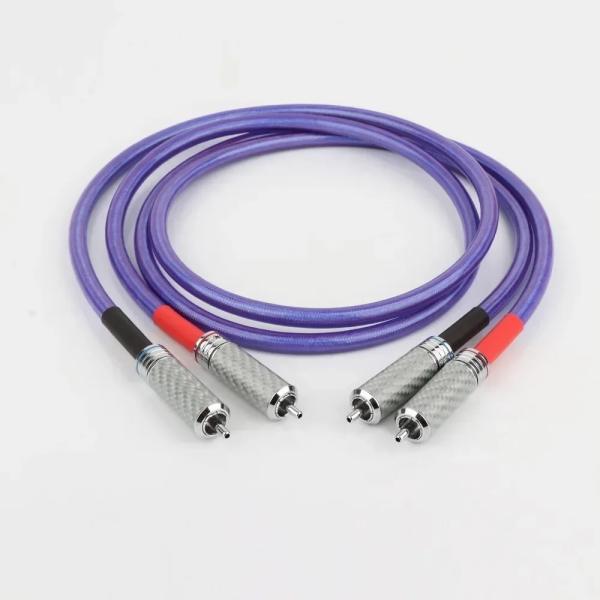 RCA端子 インターコネクトケーブル 金メッキプラグ 純銀メッキOCC導体 rca cable 40...