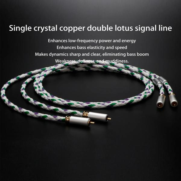 RCAオス-オスオーディオケーブル OCC導体 6mm外径 24K金メッキ蓮花端子 X447R176...