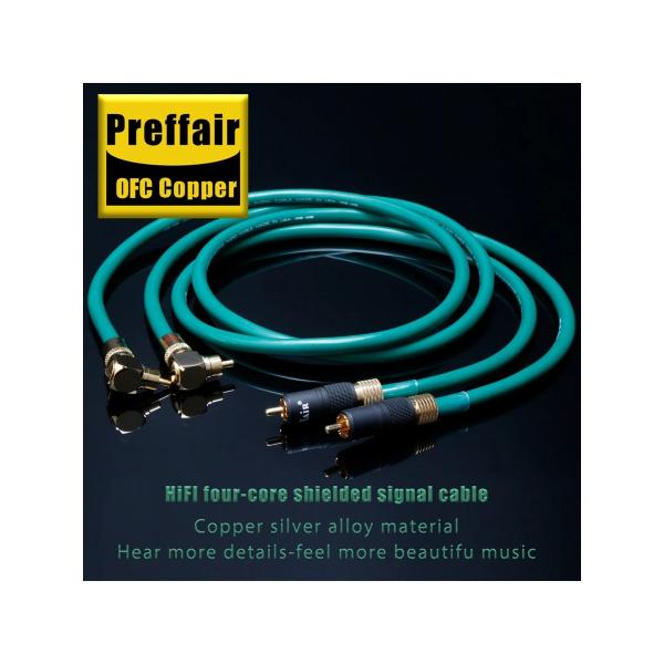 HIFI RCAオス-オスオーディオケーブル 6N無酸素銅 銀メッキ導体 RCA Cable X40...