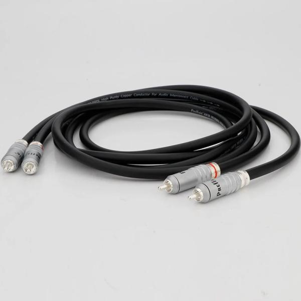 RCAケーブル OCC導体 金メッキ・ロジウムメッキ端子 8mm外径 rca cable X418R...