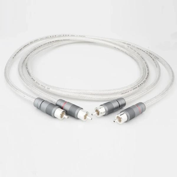 純銀線 RCA-XLR インターコネクトケーブル 6.2mm外径 ブレードシールド X451R175...