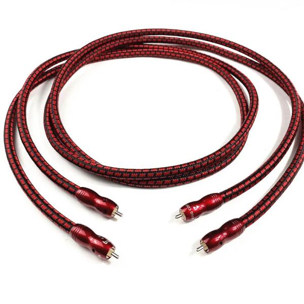 HiFiオーディオRCAケーブル ピュア銅導体 銀メッキRCAオス-メス ブレードシールド RCA ...
