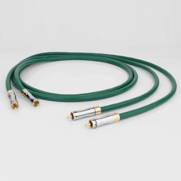 RCAオス-オスオーディオ延長ケーブル 6N純銅銀メッキ導体 ブレードシールド 8mm外径 R170...