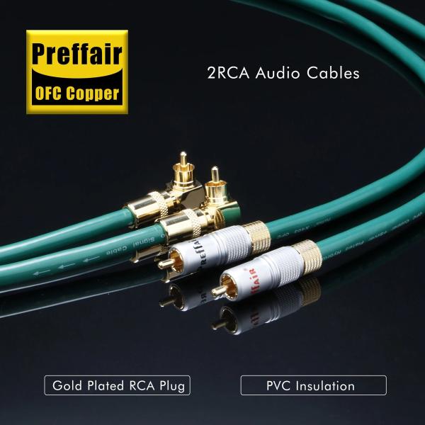 RCAアナログケーブル シルバープレートOCC銅導体 アングルプラグ ダブルシールド HIFI用 D...
