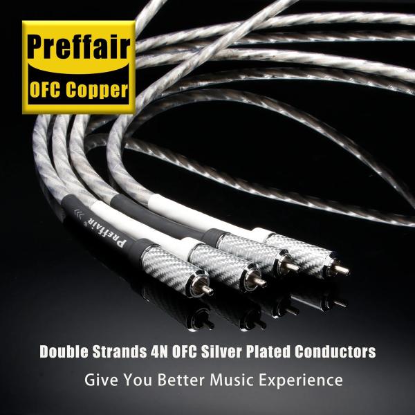 Preffair X413R1720 OFC 銅 Hifi RCA ケーブル ハイエンド CD アン...
