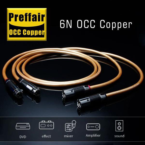 RCA-XLRインターコネクトケーブル 6N OCC銅導体 9.5mm外径 X421XR1801 /...