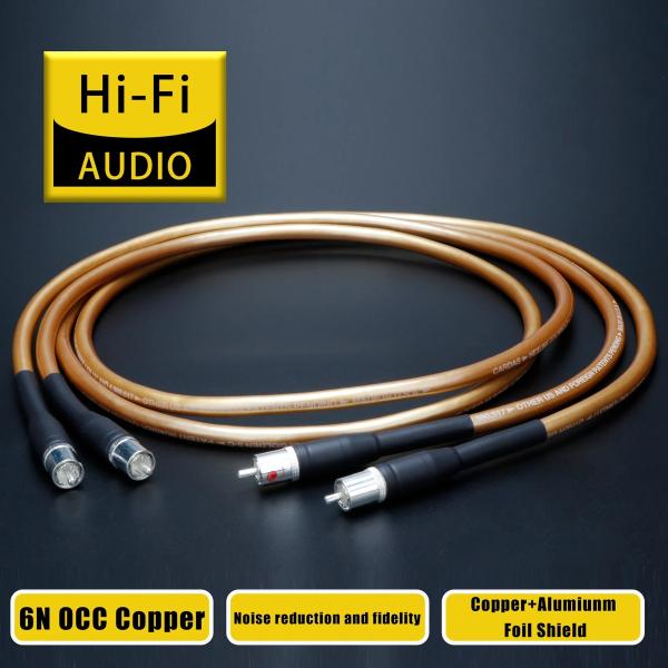 RCAケーブル 6N OCC銅 編組シールド 9.5mm外径 Hi-Fi アナログ音響用 X421R...