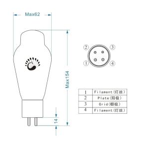真空管アンプ用 300B-PT チューブ パワ...の詳細画像3