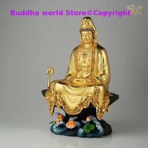 観音菩薩像 仏像 金メッキ 24金 観音様 仏...の詳細画像3