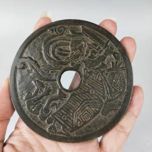 中国古銭モチーフ銅製置物 8cm アンティーク...の詳細画像1
